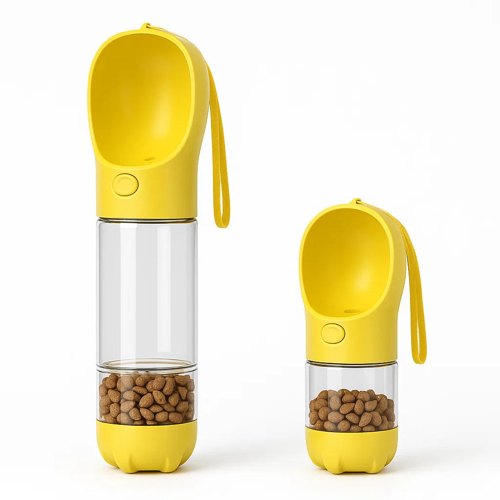 3-in-1 Portable Dog Water Bottle and Food Dispenser