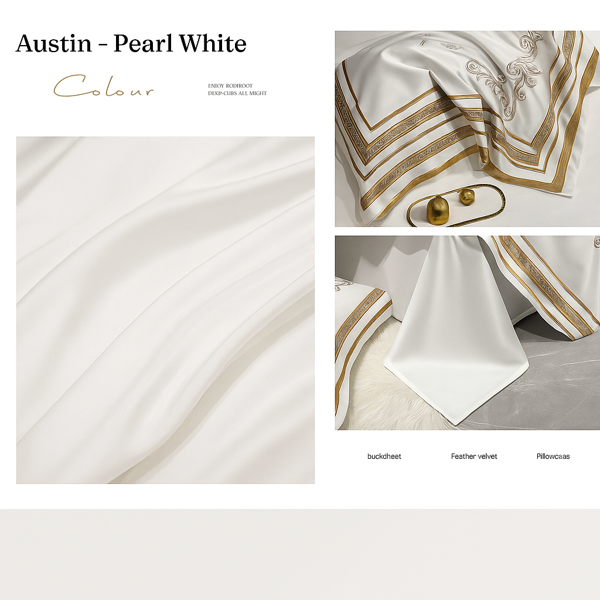 French Embroidery Cotton Satin Bedding Set (4 Pieces)