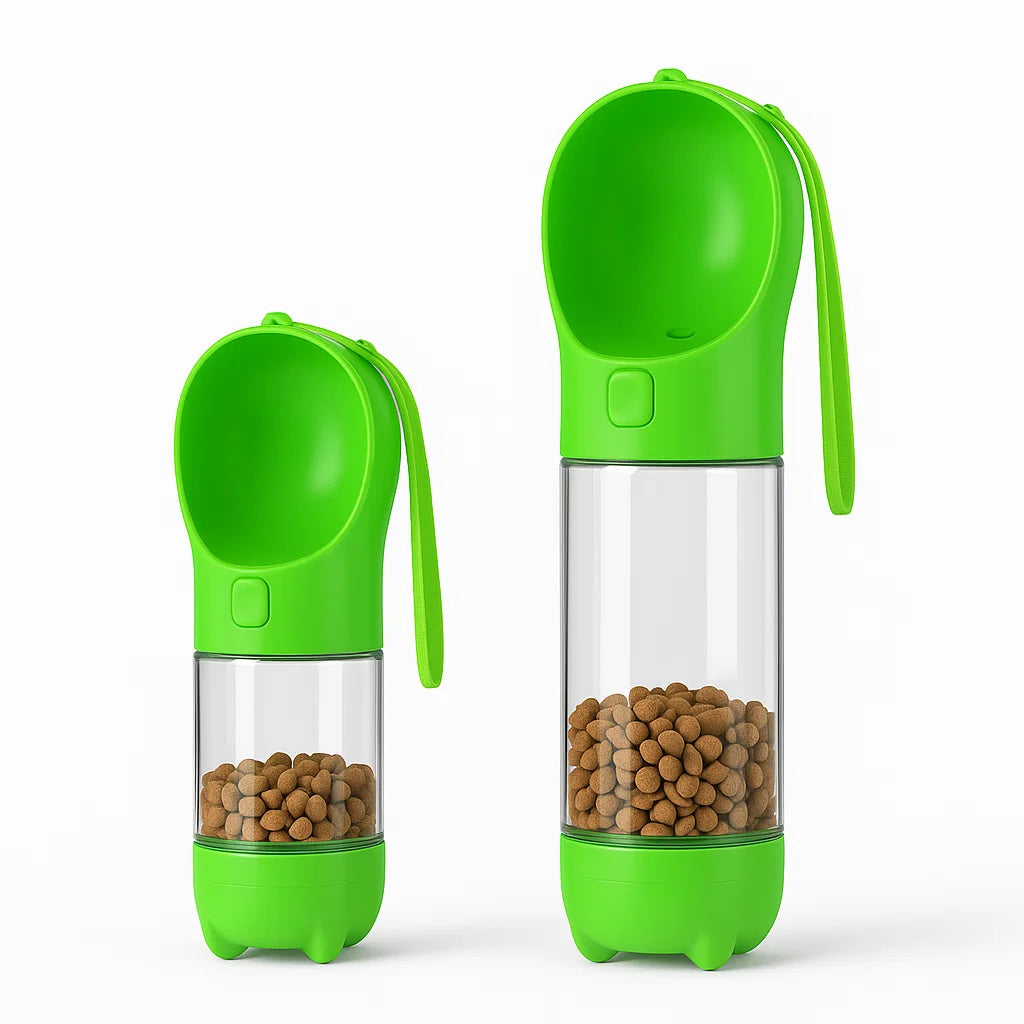 3-in-1 Portable Dog Water Bottle and Food Dispenser