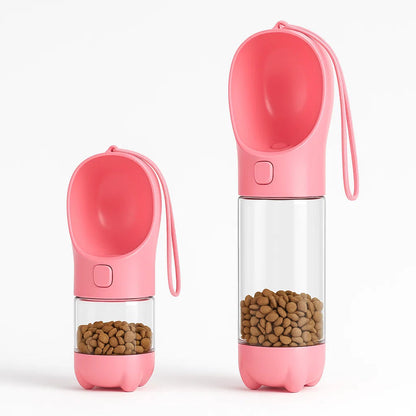 3-in-1 Portable Dog Water Bottle and Food Dispenser