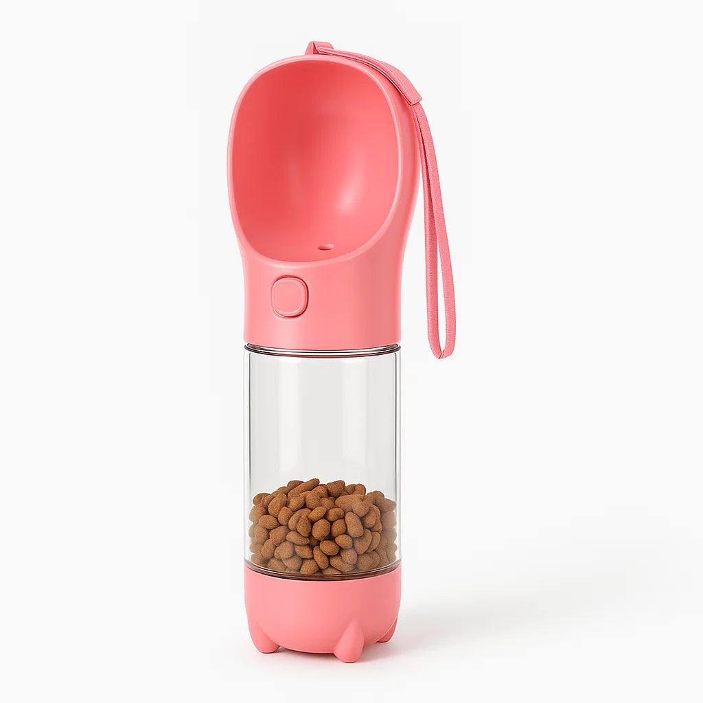 3-in-1 Portable Dog Water Bottle and Food Dispenser