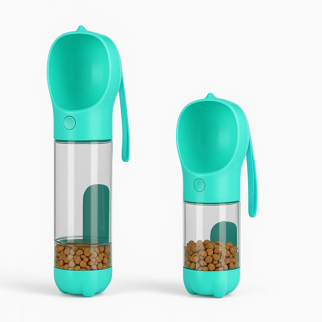3-in-1 Portable Dog Water Bottle and Food Dispenser