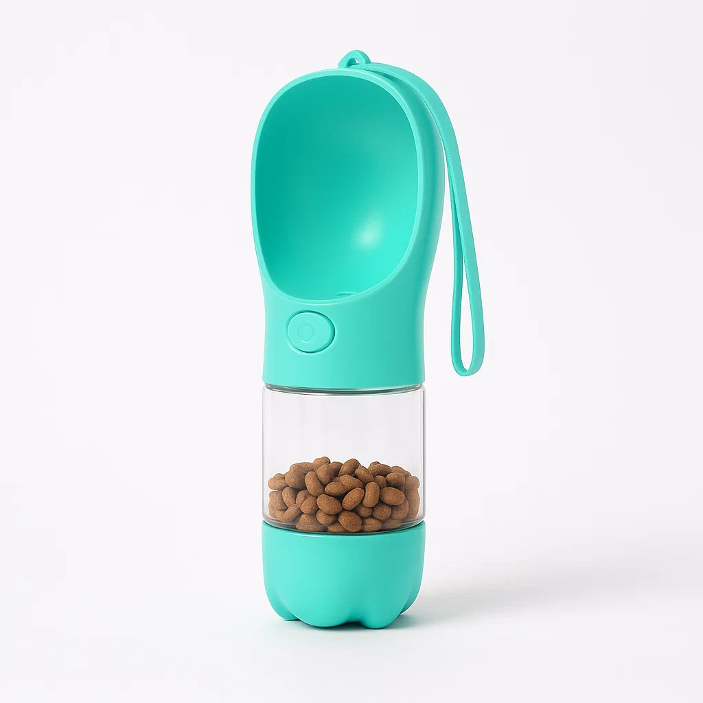 3-in-1 Portable Dog Water Bottle and Food Dispenser