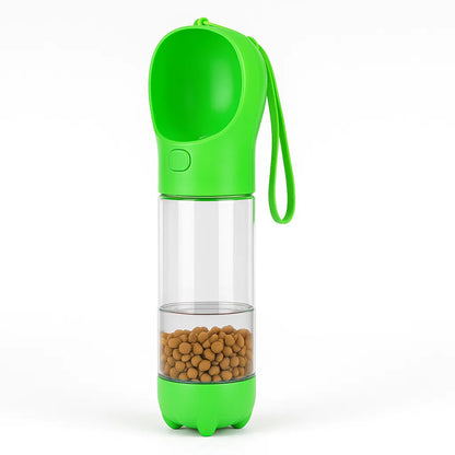 3-in-1 Portable Dog Water Bottle and Food Dispenser