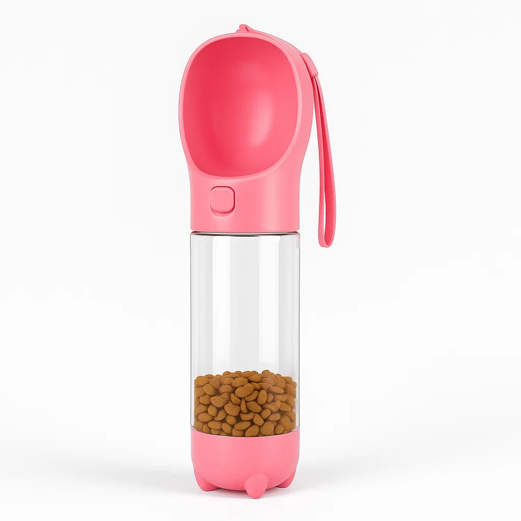 3-in-1 Portable Dog Water Bottle and Food Dispenser