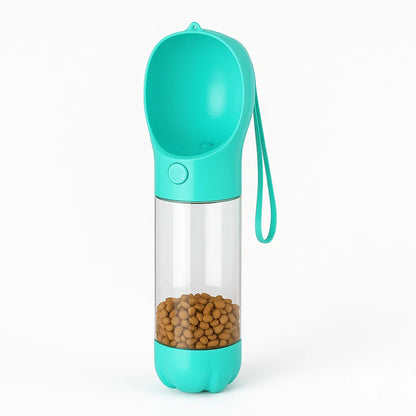3-in-1 Portable Dog Water Bottle and Food Dispenser